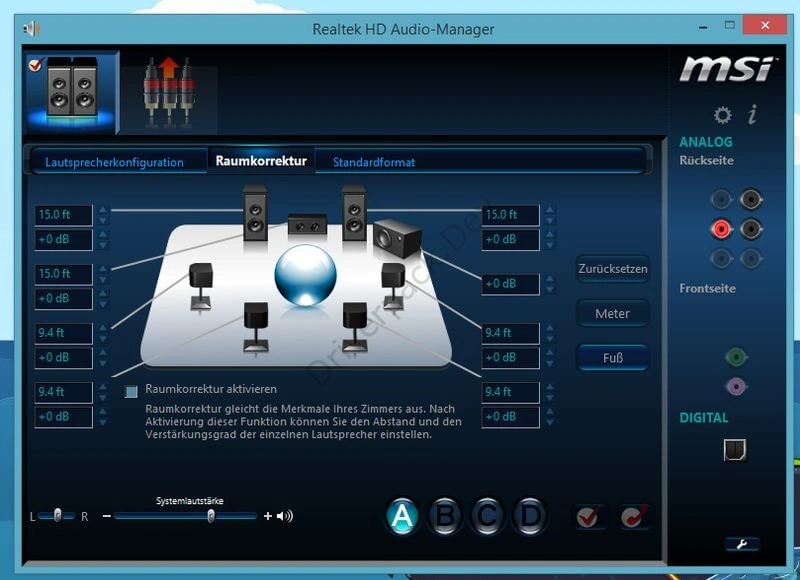 Корректировка источников звука через Realtek High Definition