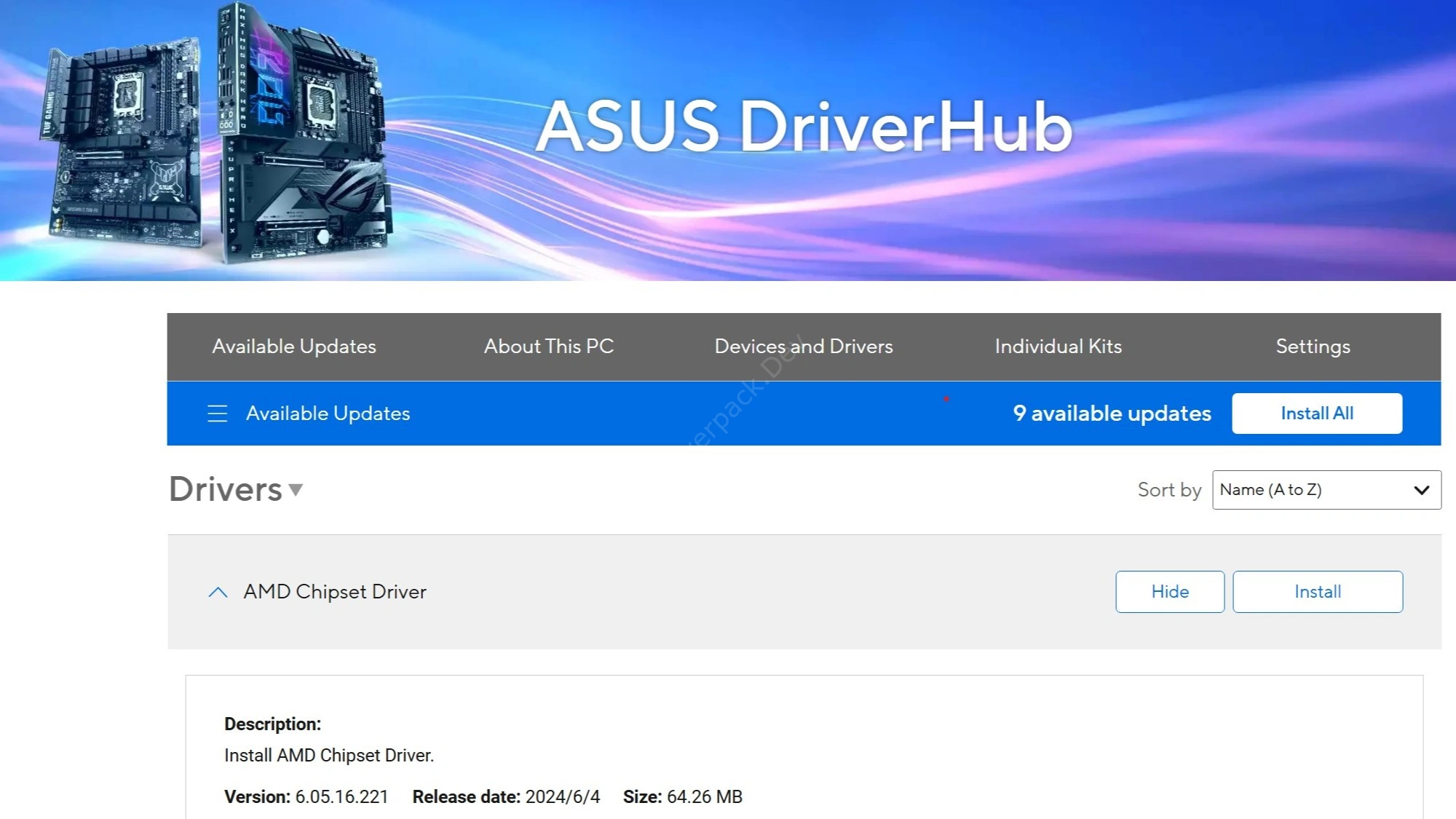 Онлайн версия Asus DriverHub