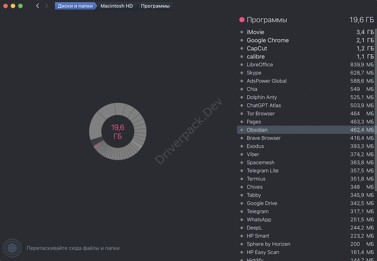 Программы установленные на macos DaisyDisk